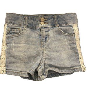Epic Threads Girls' Lace Trim Shorts, Blue Jeans